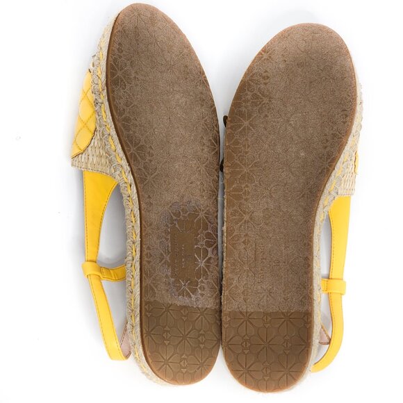 KATE SPADE MWOB Tropical Pineapple Flat Espadrille Slingback Sandals Yellow - Picture 5 of 6